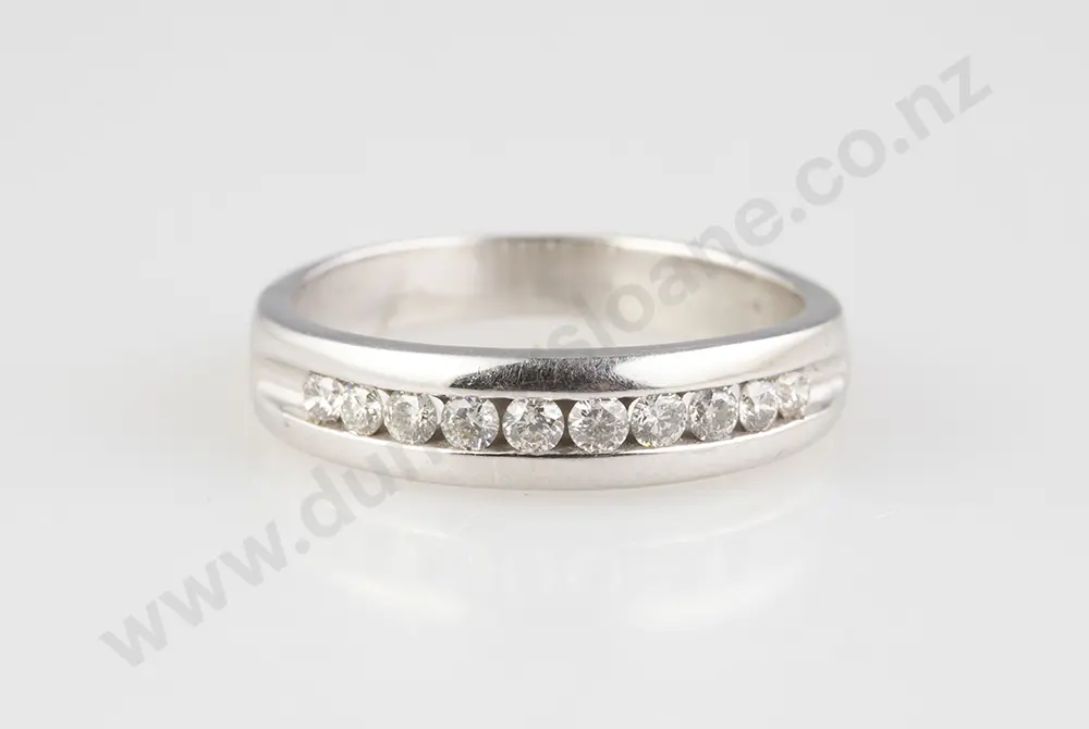 14ct White Gold 10stone Diamond Band Image 1++