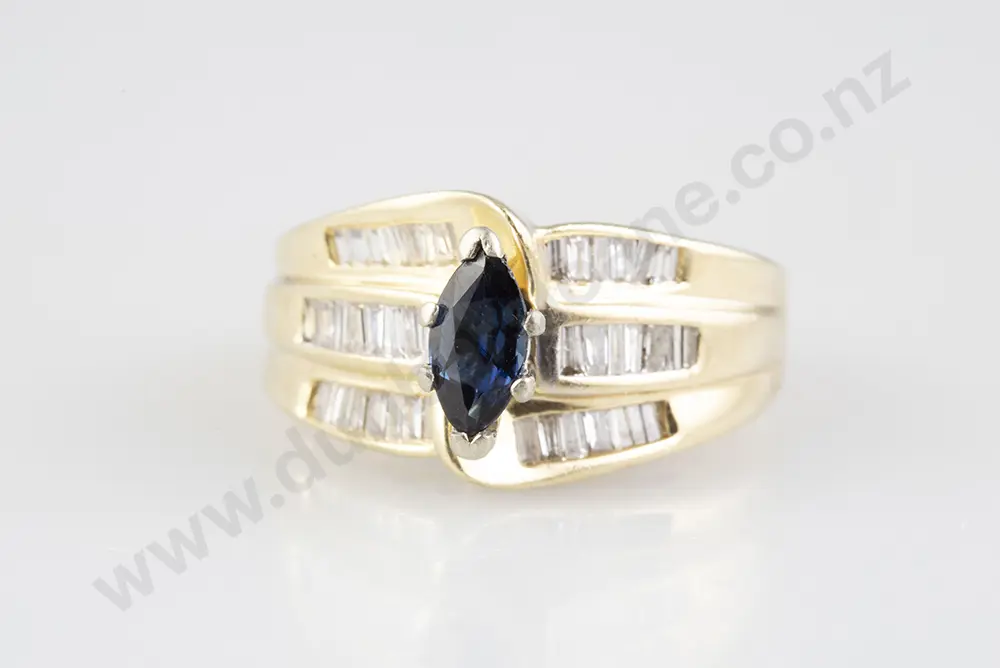 14ct 42stone Sapphire & Diamond Cluster Ring Image 1++