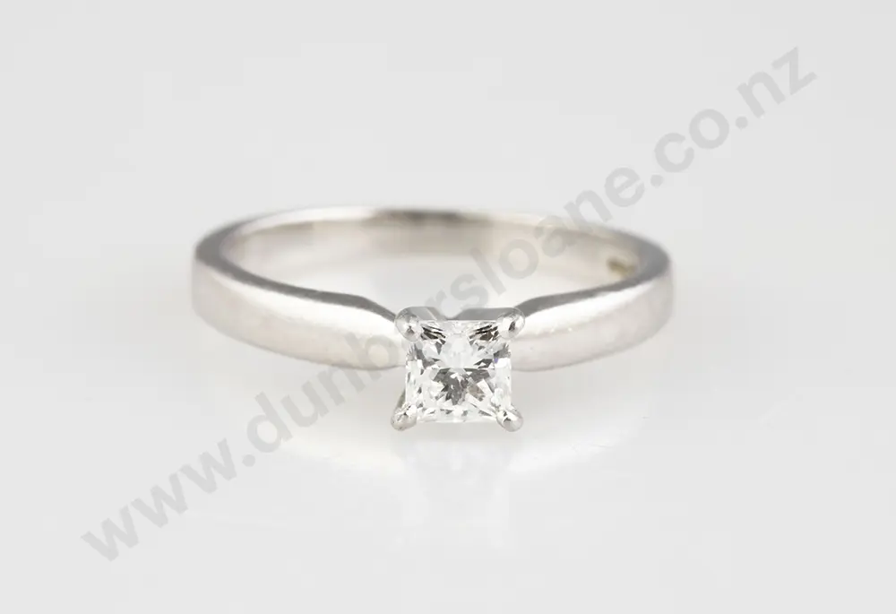All Platinum Solitaire DIamond Ring Image 1++