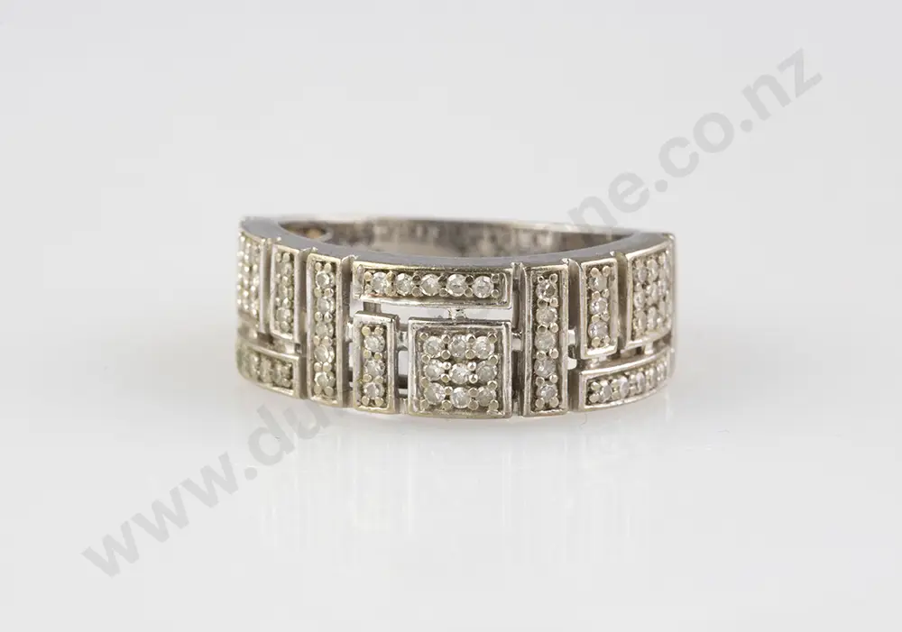 9ct White Gold 61stone Diamond Band Image 1++