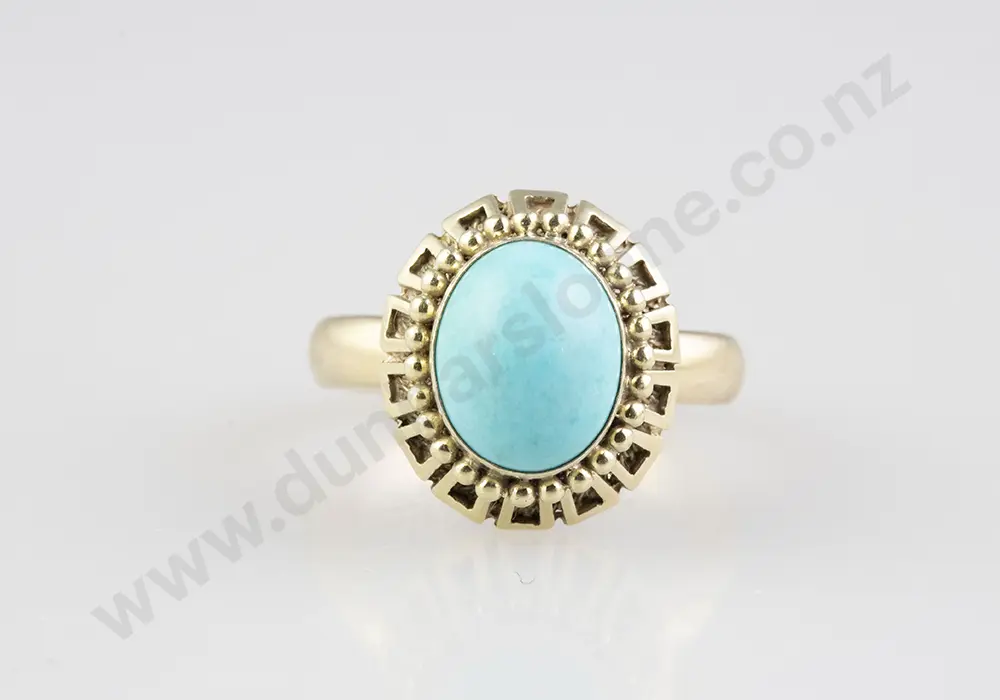 14ct Single Turquoise Dress Ring Image 1++