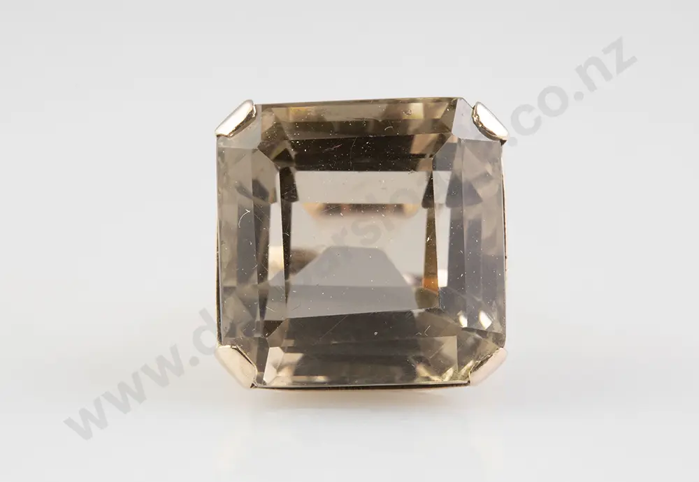 9ct Single Smokey Quartz Dress Ring Image 1++