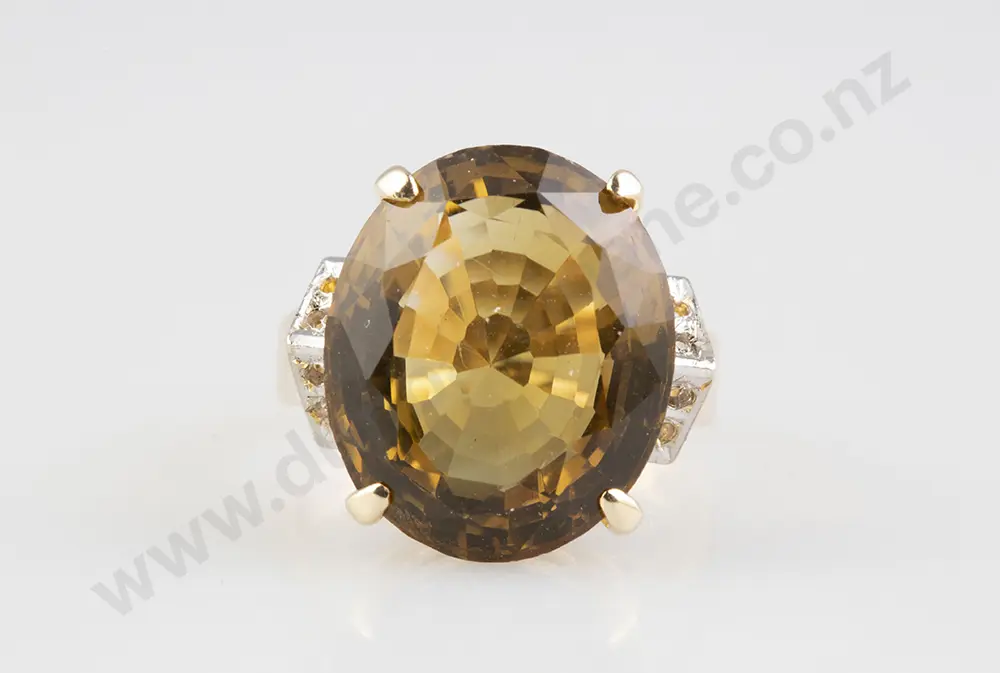 14ct Single Citrine Dress Ring Image 1++