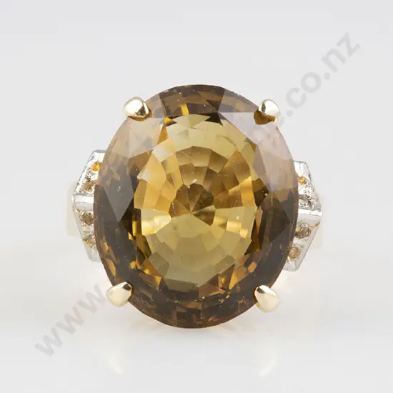 14ct Single Citrine Dress Ring