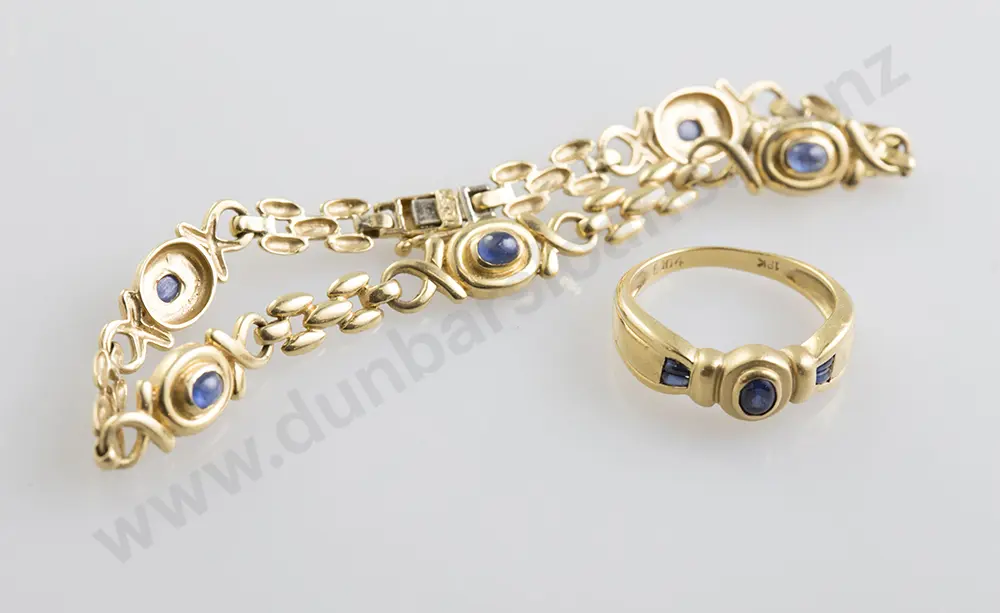 18ct Sapphire Band Ring & Bracelet Image 1++