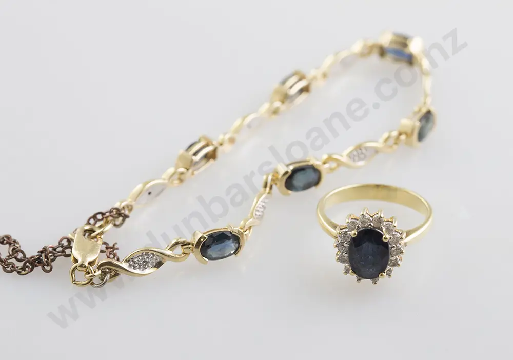 18ct 15stone Sapphire & Diamond Cluster Ring Image 1++