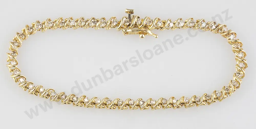 14ct 50stone Diamond Tennis Type Bracelet Image 1++