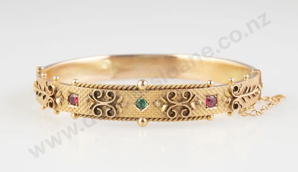 9ct Fancy Hinged Snap Bangle Image 1++