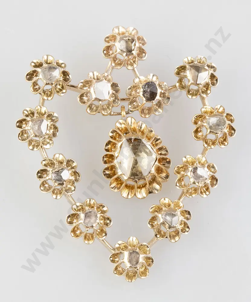 14ct 13stone Diamond Heart Pendant Image 1++