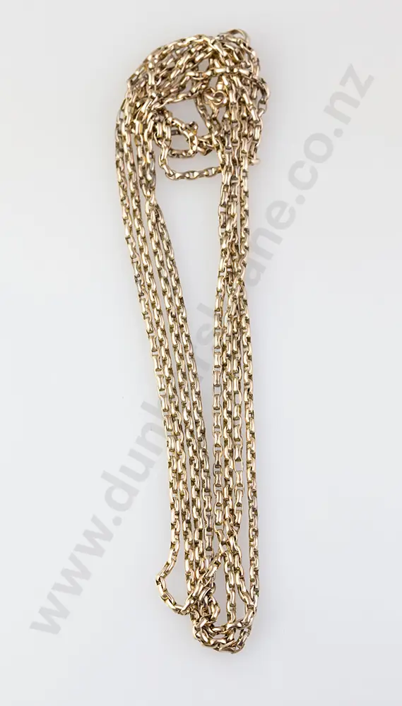 Late Victorian 9ct Trace Link Muff Chain Image 1++
