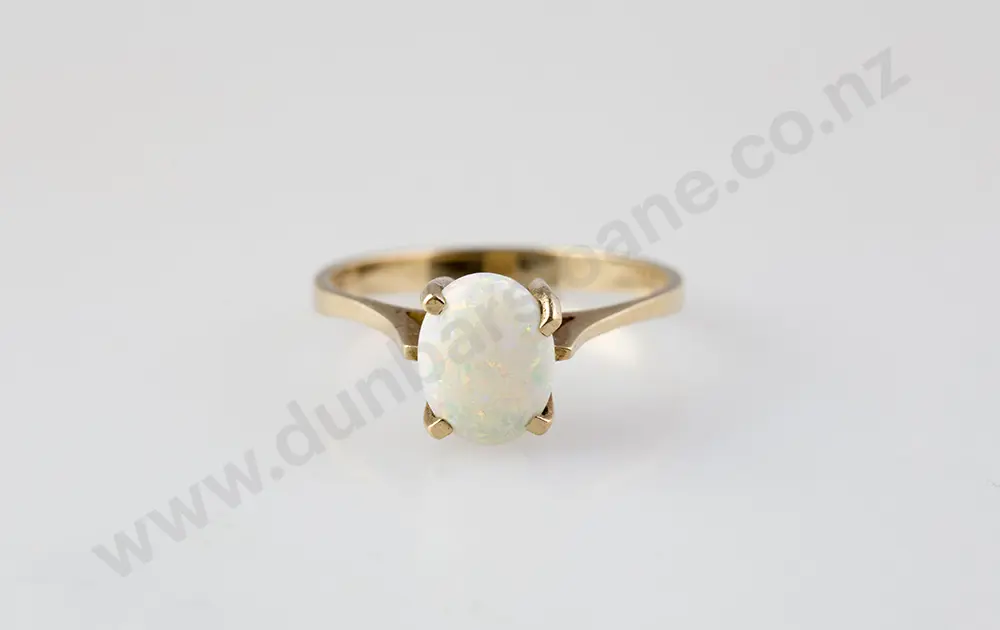 9ct Single Milk Opal Ring Image 1++
