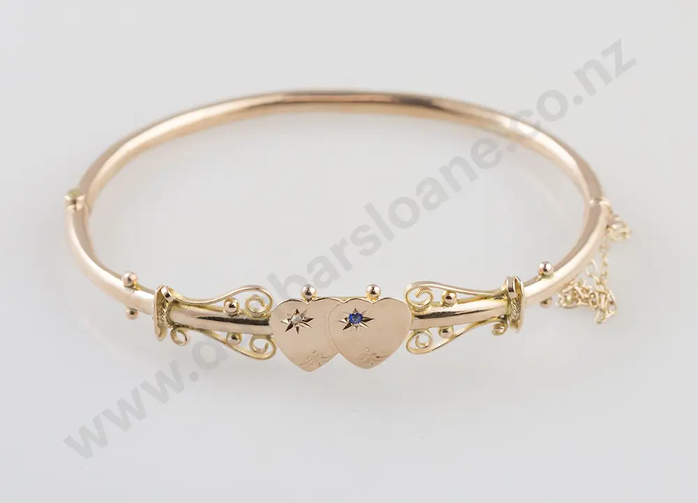 9ct Hinged Snap Bangle Image 1++