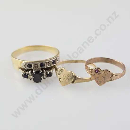9ct Sapphire & Diamond Bridge Ring