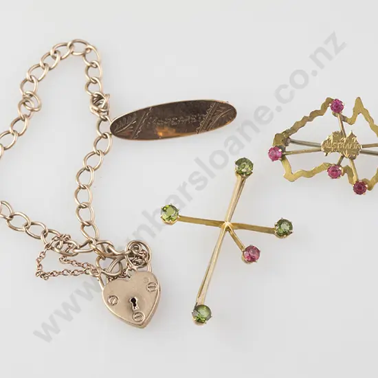 15ct Southern Cross Brooch, other, bracelet and brooch
