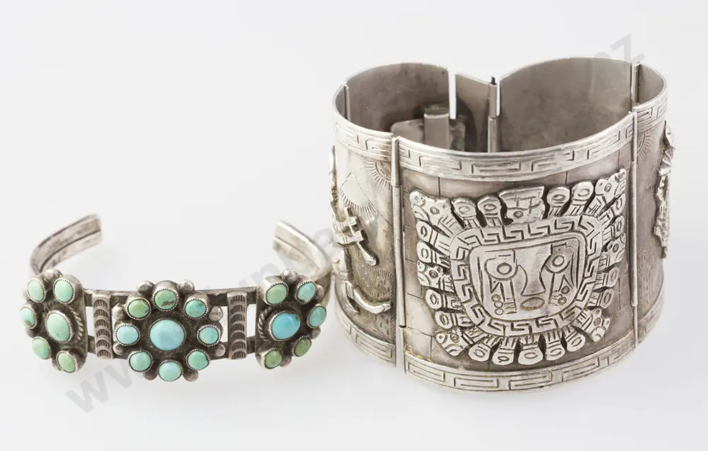 .925 Peruvian Silver Wide Wrist Cuff Image 1++