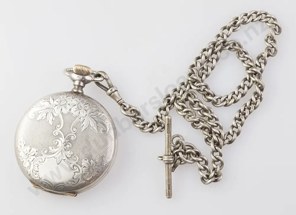 Elign .925 Hunter Cased Lever Wind Pocket Watch Image 1++