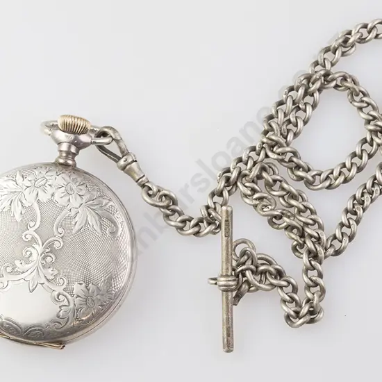 Elign .925 Hunter Cased Lever Wind Pocket Watch