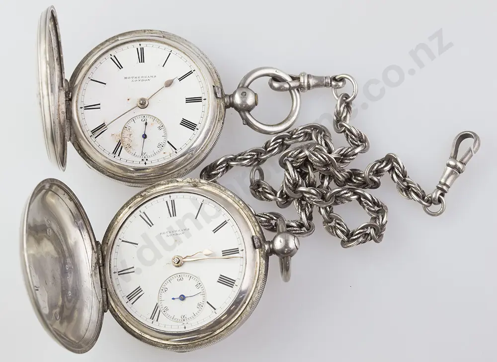 Two Rotherhams S/S Hunter Cased Pocket Watches Image 1++