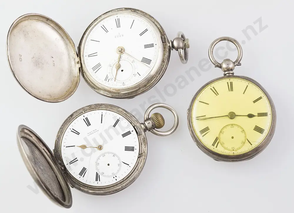 Three S/S Cased Lever & Key Wind Pocket Watches Image 1++
