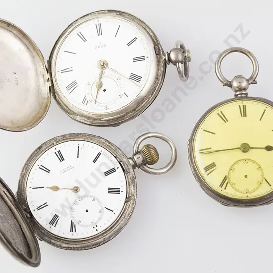 Three S/S Cased Lever & Key Wind Pocket Watches