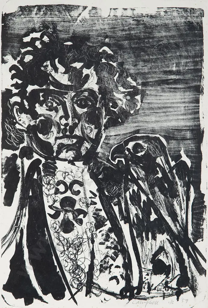 Peter Campbell - Man & Falcon & Girl in a Straw Hat (2) Image 1++