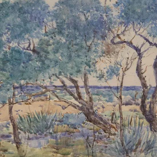 Attributed Alfred Walsh - View Through Trees to the Sea