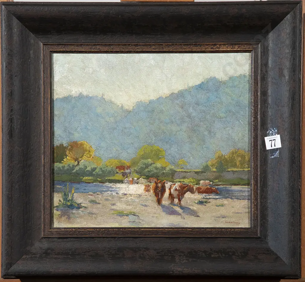 George Lewens - Cattle in River Silverstream Image 1++