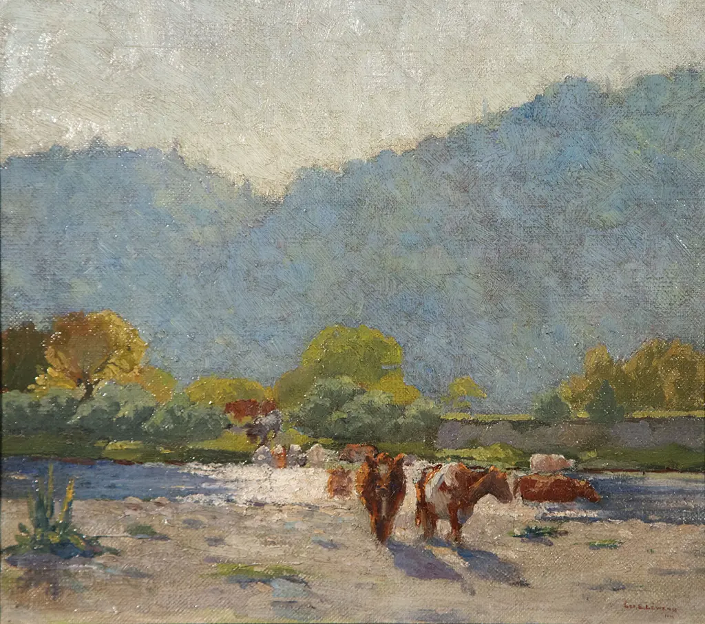 George Lewens - Cattle in River Silverstream Image 1++