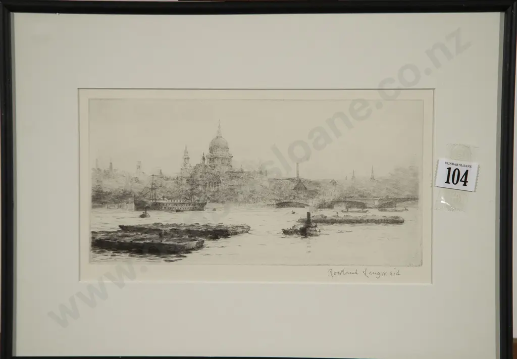 Two Rowland Langmaid etchings & other watercolour (3) Image 1++