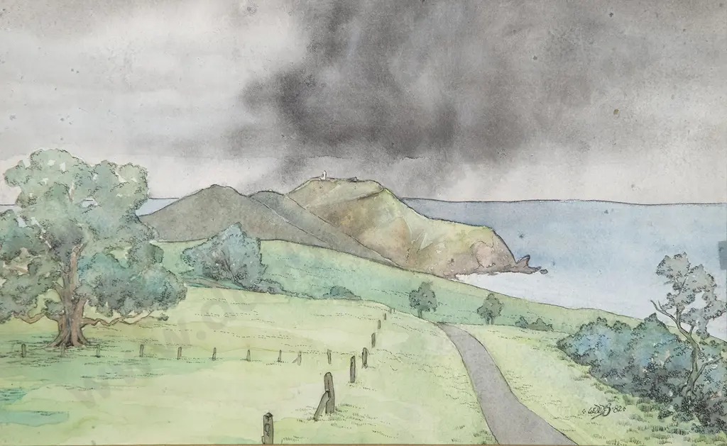 John Holmes - Hay Barn Wairarapa & Geddes watercolour (2) Image 1++