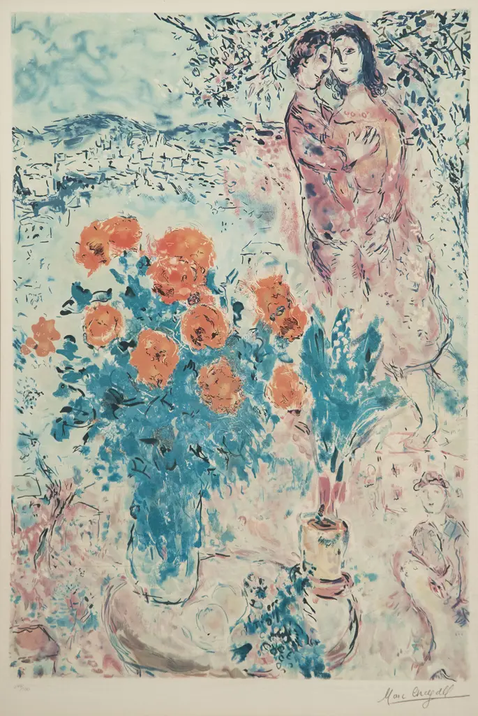 Marc Chagall - Red Bouquet Image 1++