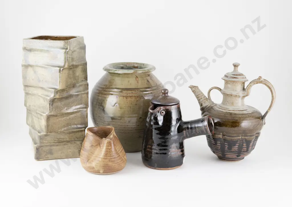 Five Assorted NZ Pottery Pieces Image 1++