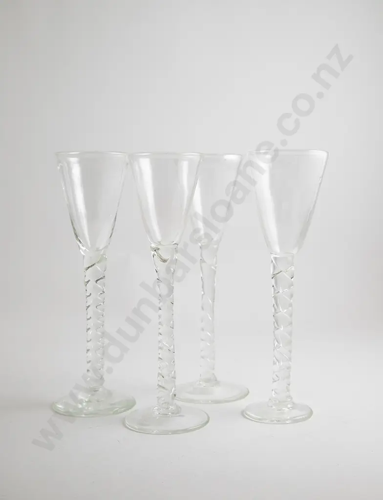 Four Katie Brown twist stemmed glasses Image 1++