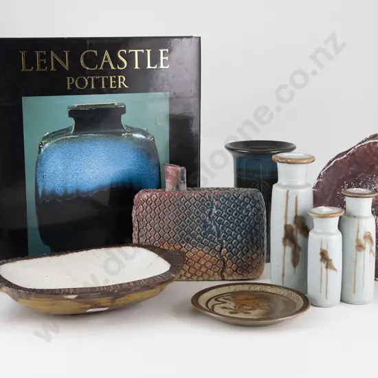 Len Castle Potter Book together with Nine Assorted Pottery Pieces