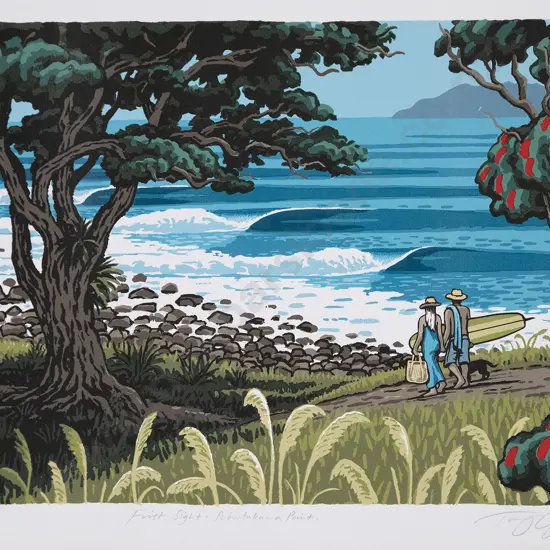 Tony Ogle - First Sight of Pohutakawa Point