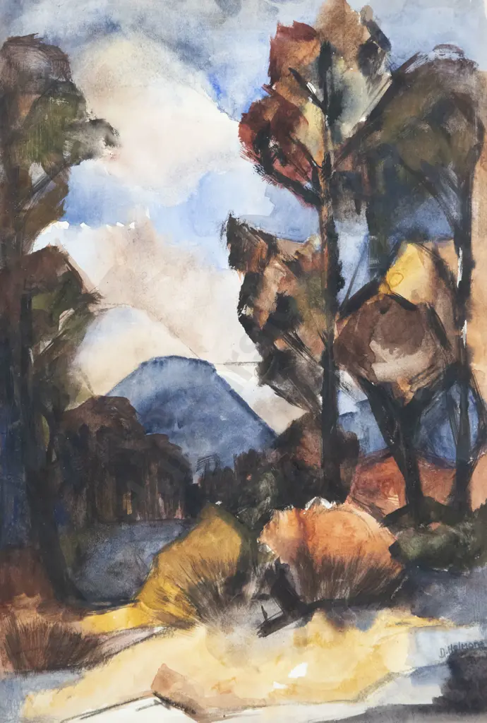 Four Deirdre Helmore Watercolours & Three Other Works Image 1++
