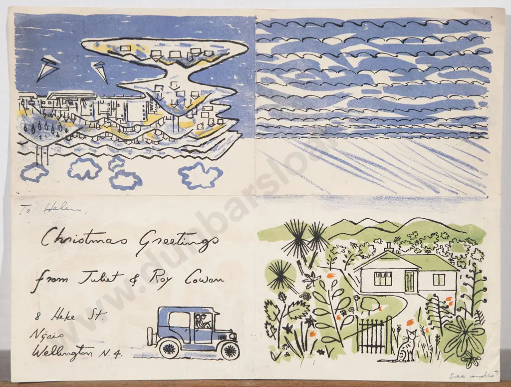 Juliet Peter & Roy Cowan - Lithographic Christmas Card Image 1++