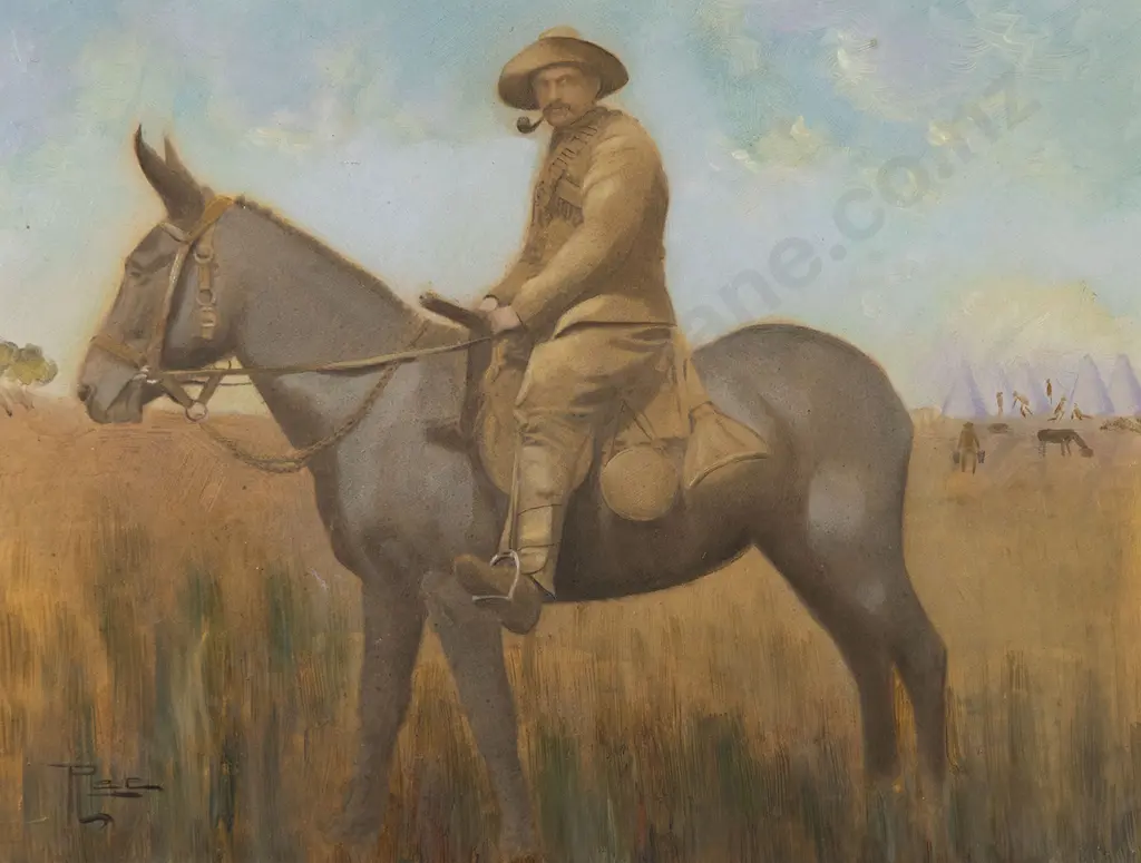 P Lee (Australian) - Boer War Solider on Horseback Image 1++