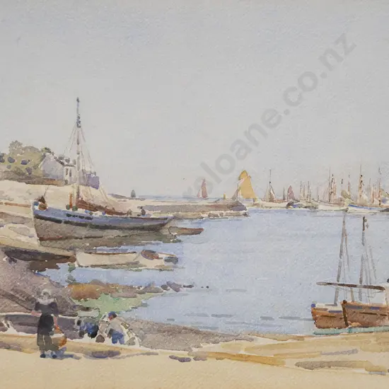 Hubert W Allan - Harbour Scene