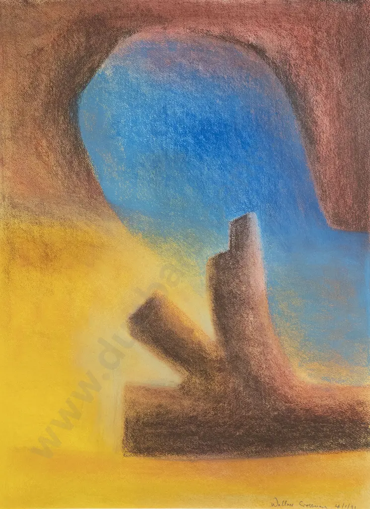 Wallace Crossman - Two Pastel Works on Paper Image 1++