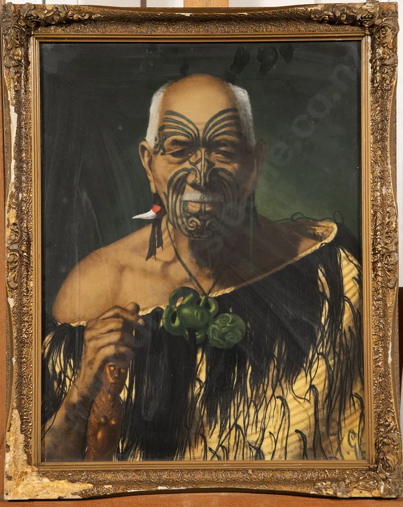 Set of Five Hand Coloured Maori Prints after Goldie Image 1++