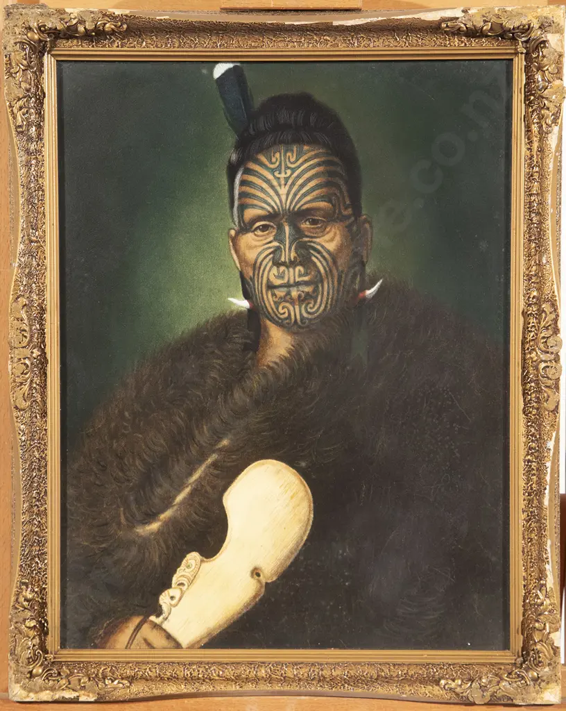 Set of Five Hand Coloured Maori Prints after Goldie Image 1++