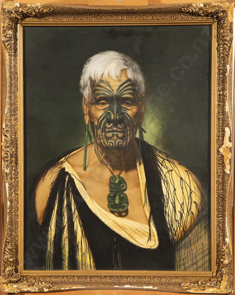 Set of Five Hand Coloured Maori Prints after Goldie Image 1++
