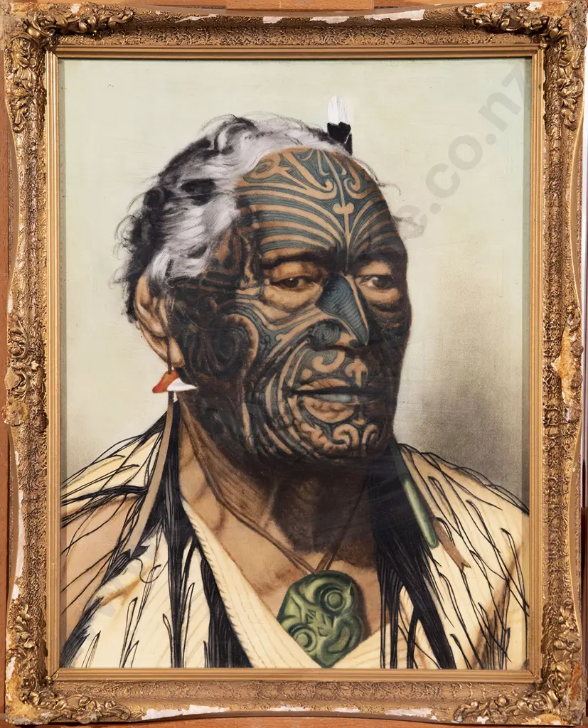 Set of Five Hand Coloured Maori Prints after Goldie Image 1++