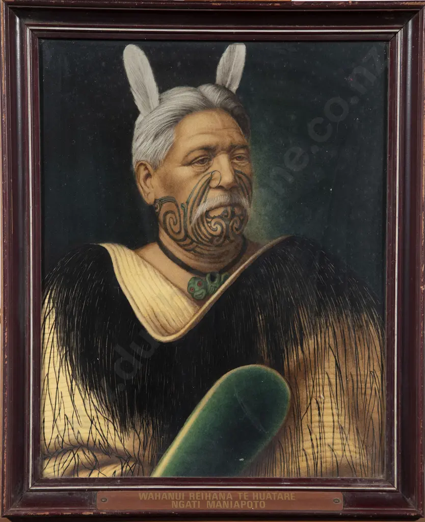 Set of Three Hand Coloured Maori Prints after Goldie Image 1++
