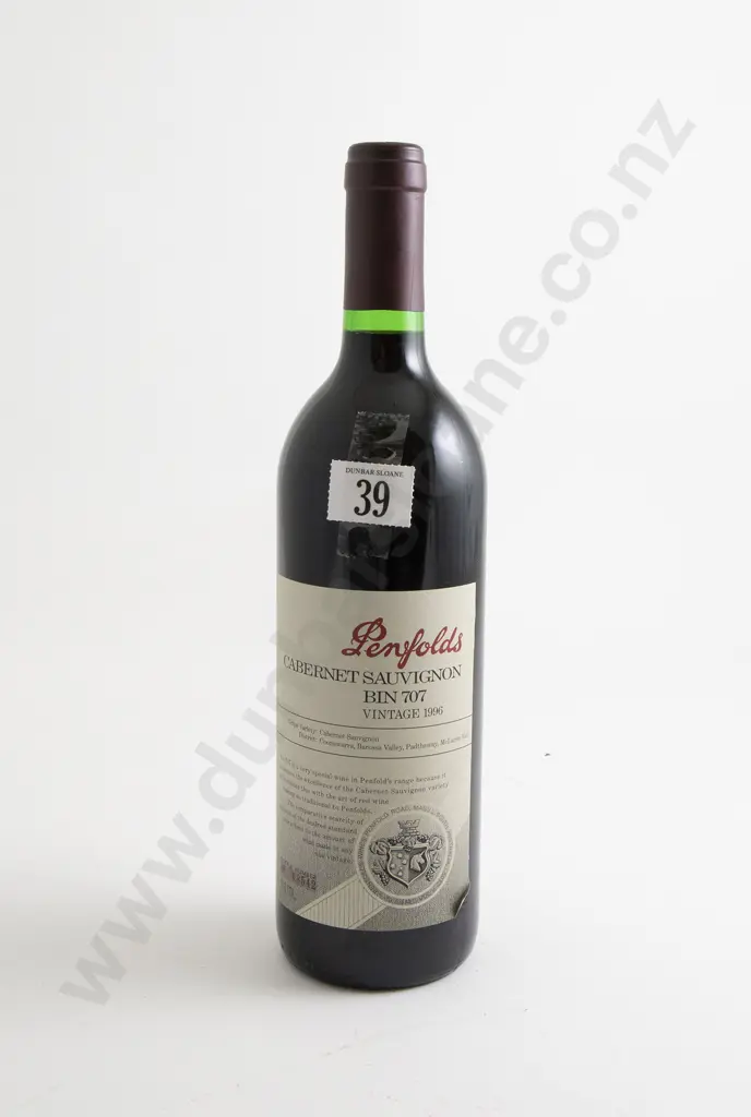 1 bottle Penfolds Bin 707 Cabernet Sauvignon 1996 Image 1++