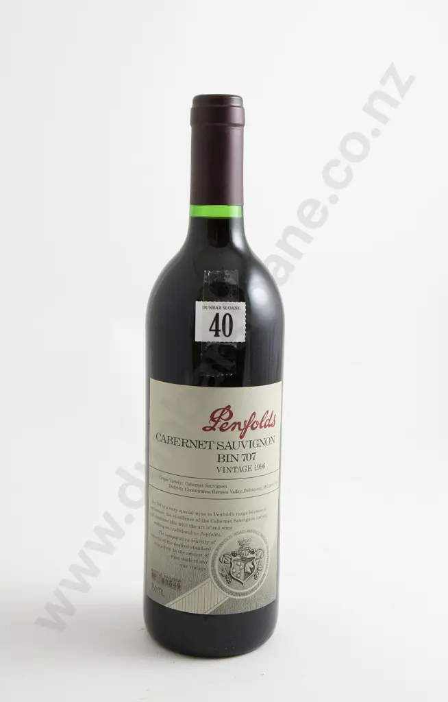 1 bottle Penfolds Bin 707 Cabernet Sauvignon 1996 Image 1++
