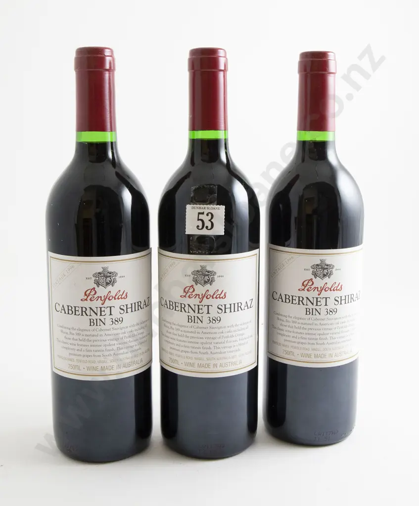 3 bottles Penfolds Bin 389 Cabernet Shiraz 1996 Image 1++