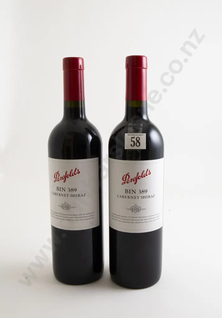 2 bottles Penfolds Bin 389 Cabernet Shiraz 2001 Image 1++