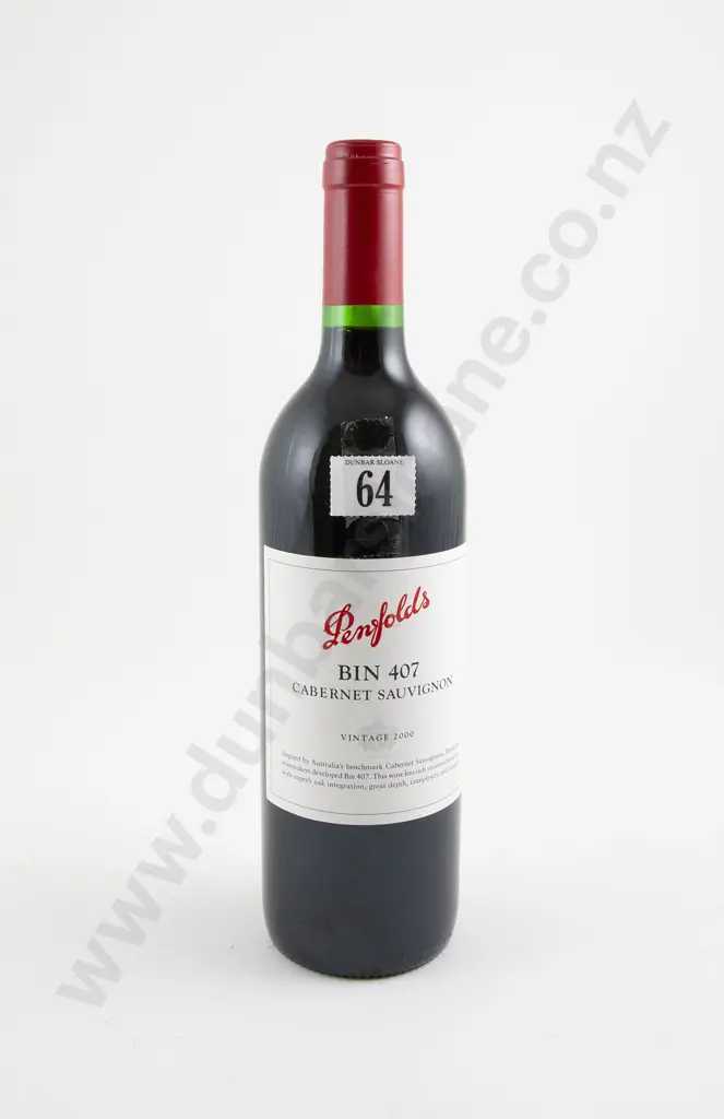 1 bottle Penfolds Bin 407 Cabernet Sauvignon 2000 Image 1++